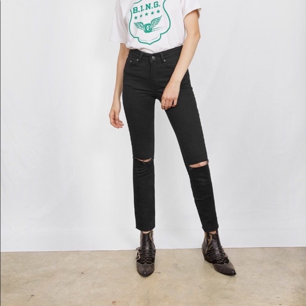 NWT Anine Bing Black Ripped Jeans - 29